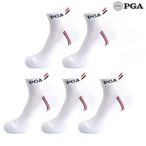 (5개 세트) PGA 남성 스포츠 골프 양말 메쉬 압박 이중 쿠션 스니커즈, PGA 3선 스니커즈 블랙 5족