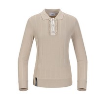 링스#골프#앞마이 니쥬프릴로 포인트를 준 에리형 풀오버, 베이지