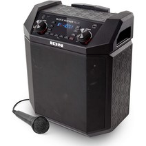 방송 장비 스피커 우퍼 이온 오디오 블록 로커 플러스 - 휴대용 블루투스 100w w배터리 노래방 마이크 am fm 라디오 메탈 월 플레이트, 20x30cm, 검은 색