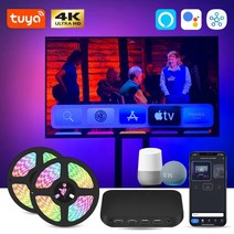 Immersion TV PC 백라이트 박 작동 HDMI Wifi 마트 LED 트립 조명 및 음악 동기화 Alexa Google assistant 호환 가능, For 49-55 inch TV_UK Plug | CH