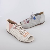 지쎄수제화 양가죽 삼각밴드 펀칭부츠3cm 토오픈부티 2color