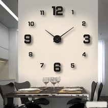 심플한 벽시계 3d digital wall clock 거울 스티커 family room modern office art deco design living room wall, 부르고뉴