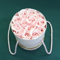 꽃꽂이 수반 인테리어 화병 라운드 휴대용 원통형 포옹 양동이 세트와 함께 신선한 비누 꽃 발렌타인 데이, 08 Pink B