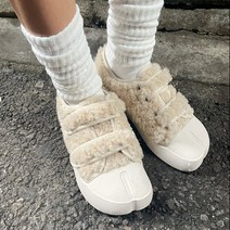 유니모노 뽀글이 양털 타비 벨크로 찍찍이 운동화 단화