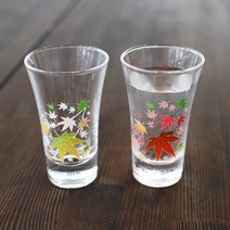 MARUMO TAKAGI 냉감 단풍 글라스 천개 페어 세트【온도로 변화 니혼슈 글라스 일본제】100ml 2p