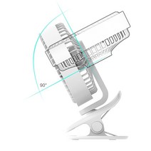 서큘레이터휴대용 책상 클립 팬 4000mAh 충전식 배터리 작동 공기 순환, 한개옵션0
