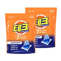 LG생활건강 테크 수퍼볼 캡슐세제 리필 30입 x 2개, 30개입