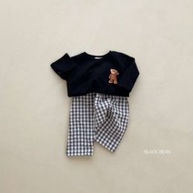 미니트리 베니베베세트 베어 체크바지 상하복