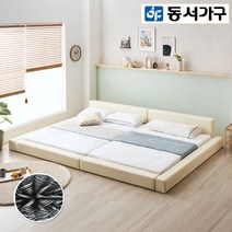 동서가구 네티 저상형 패밀리침대 Q+Q (양면매트), 초코브라운