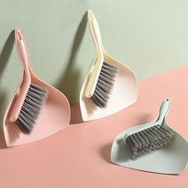 미니 빗자루 쓰레받기 세트 초등학생 머리카락 먼지 지우개가루 책상 탁상 파스텔화이트