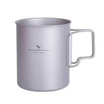 IBasingo 900ml 티타늄 걸이식 냄비 뚜껑 달린 접이식 베일 핸들 야외 캠핑 음료 컵 피크닉 조리기구 Ti15103I, 550ml cup without lid-Ti3052D