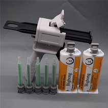 접착제주사기 투명에폭시50ml 글루 건 1:1 수동 코킹 디스펜서 5 개 정적 혼합 노즐 2 에폭시 접착제 검정, 한개옵션0