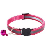 아이구감사합니다 고양이 안전버클 빛반사 목걸이, A타입, 핫핑크