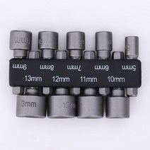 9Pcs 1/4 quot육각 샹크 전원 너트 드라이버 드릴 비트 소켓 렌치 나사 5-13mm 세트 어댑터