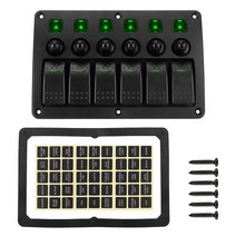 6 갱 자동차 스위치 패널 해양 보트 12 ~ 24V 회로 제어 방수 자동 교체 부품에 대 한 LED 빛 로커 스위치, 03 green