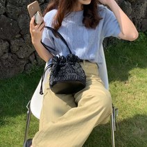 여성 숄더백 데일리 플리츠 주름 복조리 버킷백