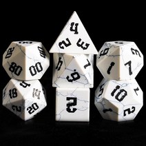 원석 DND 주사위 세트 터쿼이즈 샤프 엣지 핸드메이드 7가지 액세서리 주사위 던전 앤 드래곤 TTRPG 게임 멀티 사이드 RPG 다면체 샤프 엣지 주사위 롤플레잉 게임 섀도우런, Turquoise_White