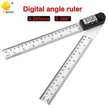 디지털 각도기 각도 눈금자 200mm 8 인치 각도 측정기 플라스틱 360 각도기 경사계, 01 1 no battery