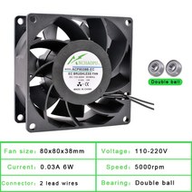 CPU쿨러 Anchaopu ec 브러시리스 냉각 팬 ac 110v 120v 220v 볼, 80x80x38mm