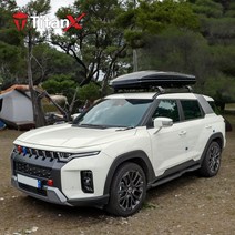 타이탄엑스 전차종 차량 루프박스 대용량 경차 SUV 승용차 레이 QM6 쏘렌토 캐스퍼, 화이트, 레일형가로바, 1개