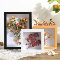 드라이 플라워 보존 액자 diy 입체 중공 36cm 두께감 표본 식물 곤충 전시 액자 입체 액자, 8인치[내경 15.2*20.3] 플랭크 겸용, 호두색-중공 3cm