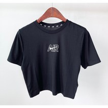 나이키 크롭 티셔츠 DN5852-010 블랙 WOMENS S(유로핏) ​
