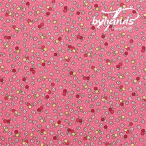 바이핸즈 면20수 피드색 꽃무늬 패브릭 퀼트 원단 - 1/2yd, 1.베리-핑크