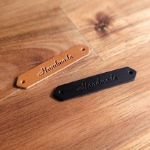 천연가죽 핸드메이드 육각형 라벨 55 x 10 mm 5개입 이태리 베지터블 통가죽, 퍼플 5개입