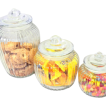 [워버플] 다용도 글라스자 쿠키 캔디 원두 인테리어 유리병 쌀통 잡곡통 3 사이즈, 3-2200ml