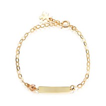 [비앤비골드] 18K 미니스틱 각인 미아방지 체인팔찌 IRB38238