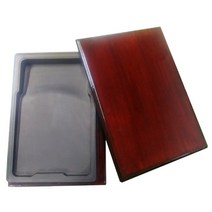송정필방 라한흡주연사각벼루(27cmX18cm)원목두껑 받침대포함 고급비단케이스포함
