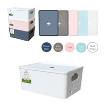 구름비 바스켓 5종 북유럽풍 디자인 안전 소재 반함 오픈수납함 수납정리 속옷정리함, 쉘화이트, 구름비5호
