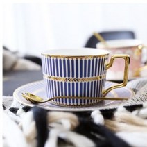 LOLOFORE 영국빈티지커피잔세트 명품 수입 찻잔, 1개, A(line) blue