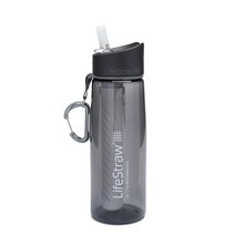 LifeStraw Go 워터 필터 병 하이킹 배낭 여행 및 여행용 2단계 통합 빨대 청록색 22 모델: LSG201DT08 443614, Gray_22oz