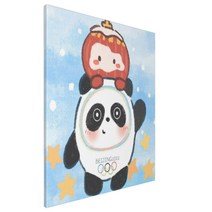 Cwadun DIY 명화 그리기 세트 40 x 50 cm 세로형 2022 동계 올림픽 마스코트 기념품 빙둔둔 쉐룽룽, 25ZS  마스코트