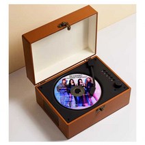 빈티지 레트로 CD 플레이어 스피커 음향도구 거치대, 노르딕핑크(충전식모델)+CD디스크+리모콘