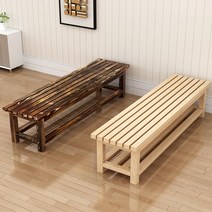 평벤치 평의자 목재 원목 거실 정원 야외 벤치 의자, 이중층 보강 100X40X40