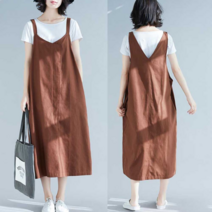 오너클랜 단정한 점프 슈트 휴양지 편한 원피스 루즈핏 스타일