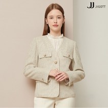 JJ지고트 플랩 포인트 브이넥 트위드 재킷 GM9A0JK52