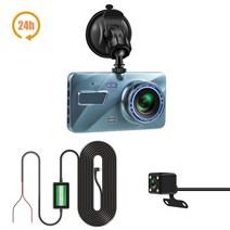 블랙박스 블랙박스2채널 차량용블랙박스 24h dash cam black box in car dvr 카메라 비디오 레코더 후면보기 듀얼 렌즈 hd 사이클 녹화 비디오 미러 레코더, 24시간 듀얼 카메라, 아니 tf 카드