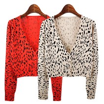 오렌지코디 세련된 호피 미니 볼레로 카디건 - 쎈 언니들 다 모여