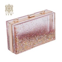 크로와상백 스팽글 투명 클러치 여성 아크릴 박스 백 2022 파티 이브닝 지갑 숄더 하드 데이 칵테일