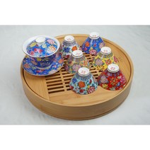 한차원 경덕진 도자기개완1P+잔6P, 골드