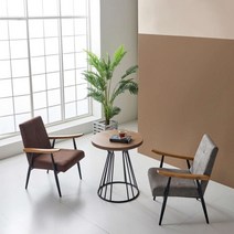 Sunshine 대기실의자 커피숍 카페의자 팔걸이 디자인, 브라운