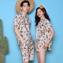 반티고고 예쁜 셔츠 반티세트 바캉스 반티 선인장 베이지 세트