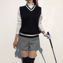 로로얼로이 브이넥라인 베이직 골프베스트 조끼 여성골프웨어