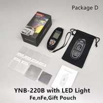 두께 측정기 도막 게이지 판금 도장 피막 Yunombo YNB220/220B/220U 백라이트 자동차 페인트 테스터 미터 코팅 LED/UV 빛, CHINA, YNB-220B PackageDLED
