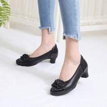 중년여성 부드러운 양가죽 발편한 엄마 정장 출근화 구두 펌프스힐 4.5cm