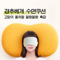 ANYOU 우유베개 경추베개 목디스크 무중력 메모리폼 배게 고양이 품 수면쿠션 말랑말랑 1+1, 1개, 블루