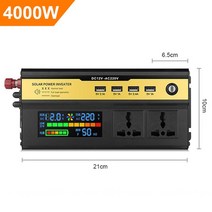 인버터 12v 220v 수정 된 사인파 DC 24V AC 3000W 휴대용 보조베터리 변환기 태양 자동차, 02 4000W_02 24V_01 220V 50Hz